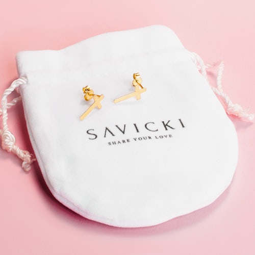 Kolczyki krzyżyk Savicki: złote